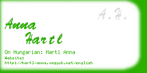 anna hartl business card